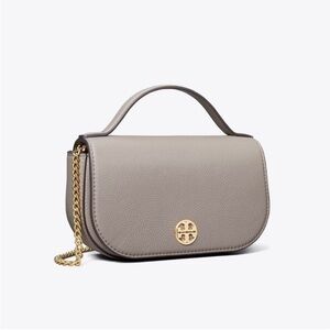 Tory Burch Taupe Crossbody Bag with Gold Chain